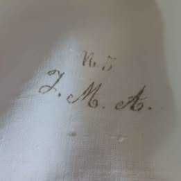 3 pedaços de tecido de linho antigo #