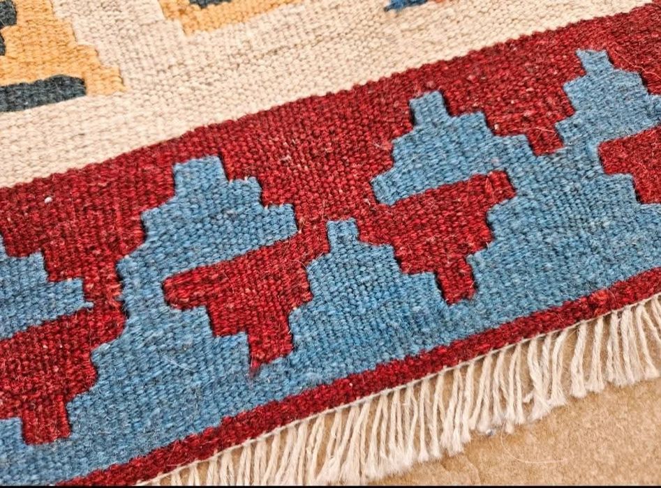 Skandynawski dywan wełniany 120x180 tkany kilim
