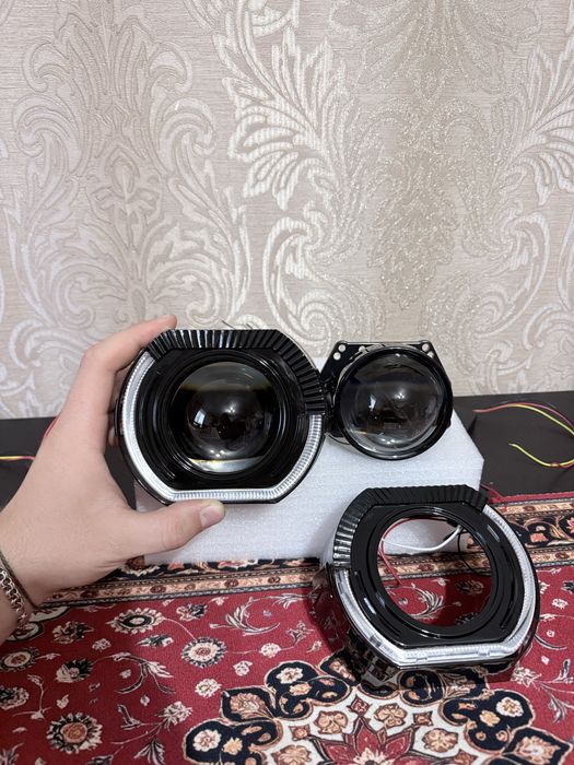 Bi-LED лінзи 3" дюйми 55W (БІ-ЛЕД) + ангельскі очі