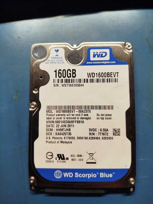 Dysk twardy WD 160GB SATA 2,5 cala