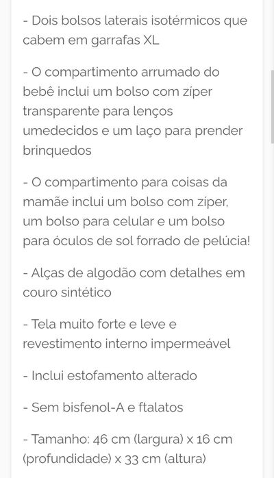 Mala / Saco Skip Hop grande c/ muda fraldas