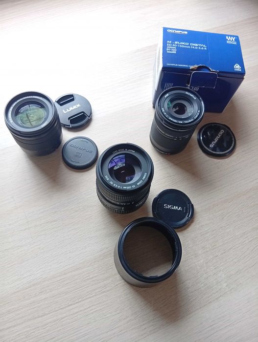 3 Lentes SIGMA - PANASONIC - OLYMPUS - Para peças ou reparação