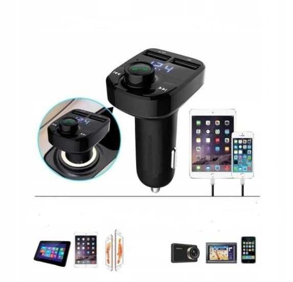 Transmiter samochodowy bluetooth fm mp3 sd fm