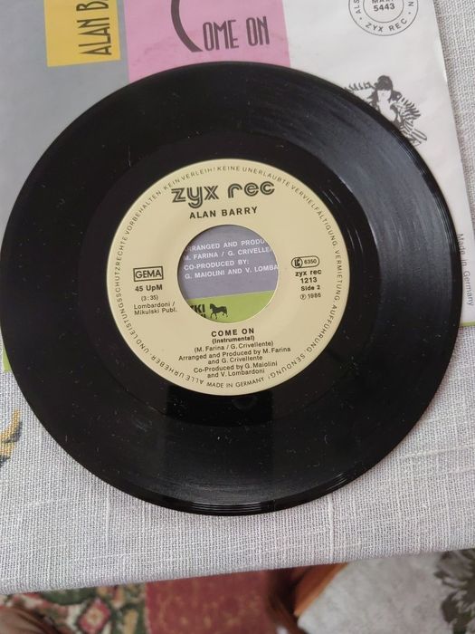 Alan Barry - Come On, 7"singiel winylowy Italo disco
