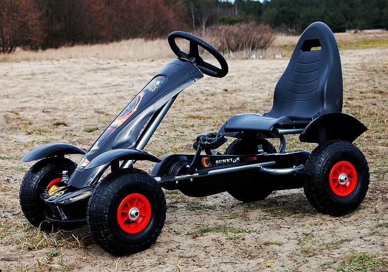 BAWIBUS.PL pojazd GOKART NA PEDAŁY pompowane koła auto jeździk autko samochód osobowy dla dziecka do 50kg
