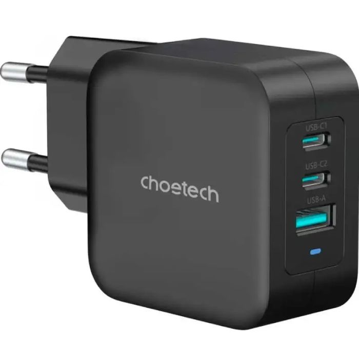 Зарядний пристрій Choetech 100W GaN 2×Type-C 1×USB-A