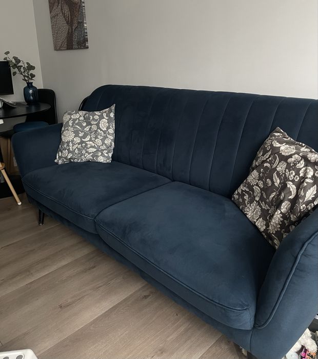 Granatowa kanapa sofa 3osobowa