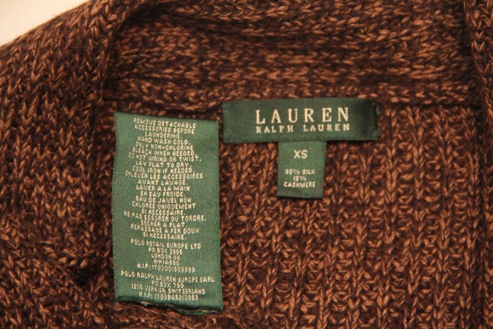 Polo Ralph Lauren S-M накидка из шёлка и кашемира