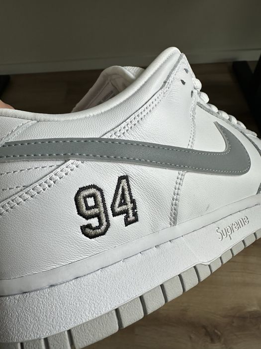 Supreme x Nike Dunk Low SB (White Metallic Silver)