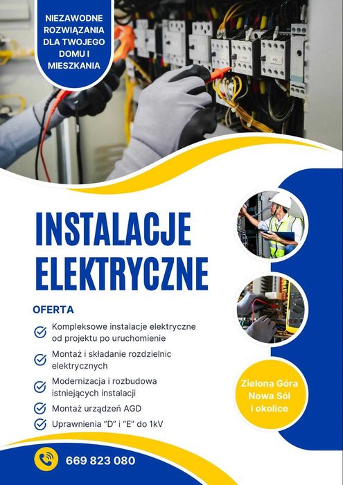 Instalacje elektryczne, elektryk, naprawa, montaż urządzeń AGD