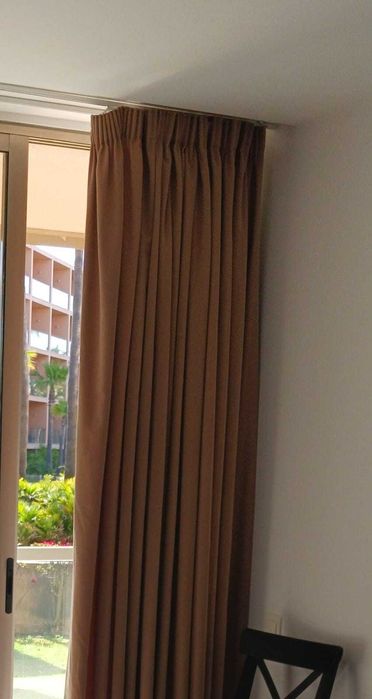 Par cortinas forradas + black out´s tom beje escuro (1,75x2,35)