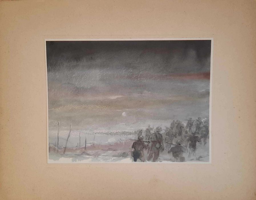 Hermann Schardt II W.Ś. Grafika Nachtlicher Vormarsch im Osten