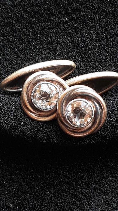 Запонки серебряные винтажные СССР серебро 875 проба позолоченные