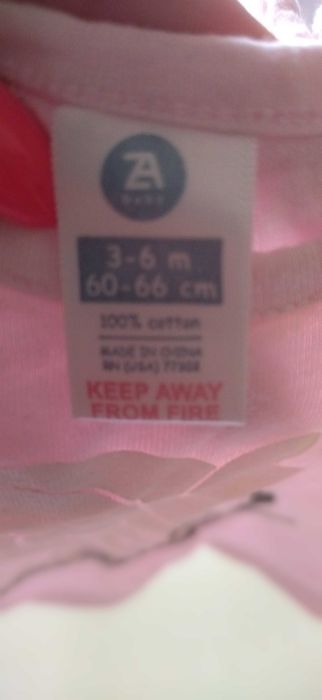 Sweat de menina em rosa 0-1 meses e t-shirt Rosa -3-6 meses e oferta