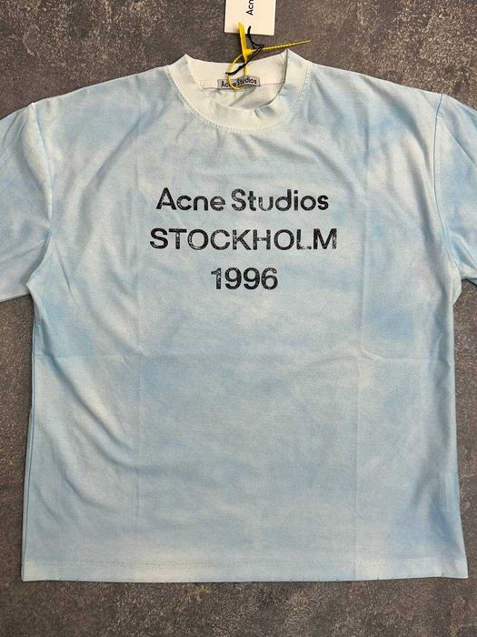 Футболка блакитна Acne Studios STOCKHOLM 1996 archive distressed M S