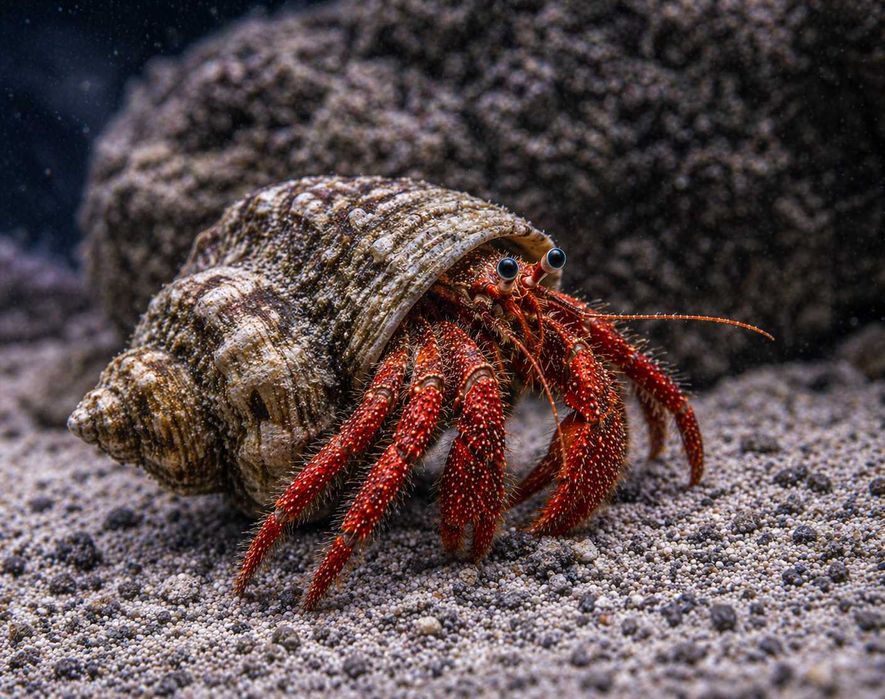 Krab Pustelnik Calcinus elegans Red- Leg FLUOLAMPS.PL WYSYLKI