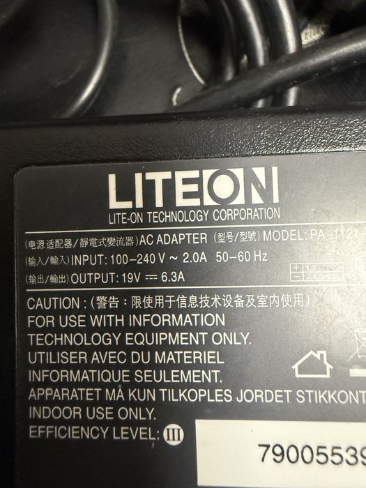 Carregador Liteon de 19v 6.3AH