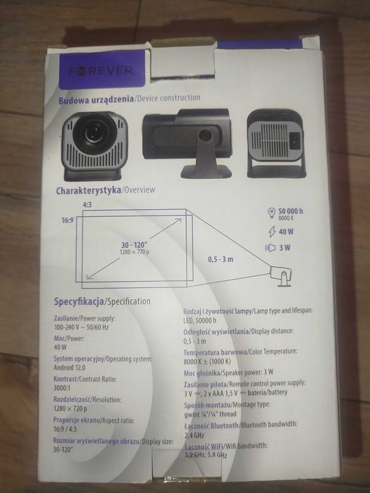 Projektor Forever FP-120U czarny