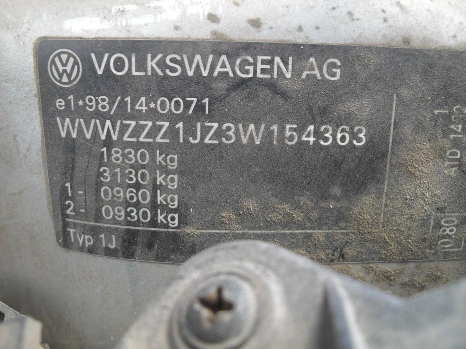 VW Bora 1.9TDI Kod ATD Na Części