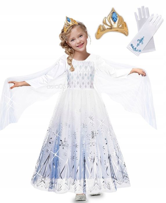 Біла сукня принцеси Ельзи,сукня сніжинки, снігова королева