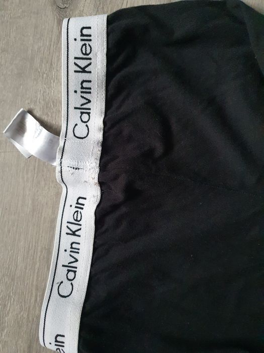 Czarne legginsy z białym paskiem XS/S