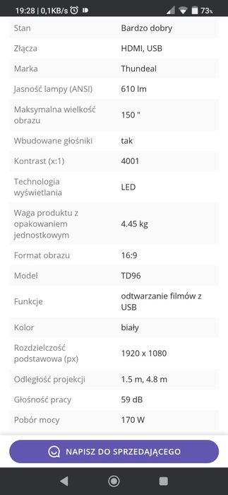 Projektor LED ThundeaL TD96W