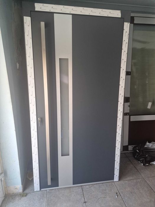 drzwi wejsciowe aluminiowe antracyt 4 szt