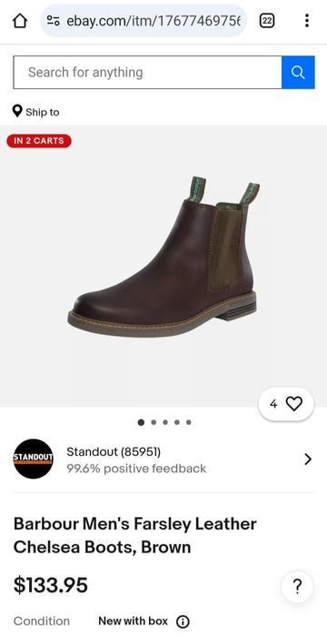 Чоловічі Челсі Вarbour р.45/29,5 см. шкіра черевики туфлі ботинки туфл