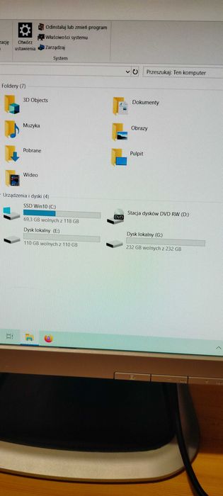 Komputer stacjonarny Lenovo + monitor HP +  klawiatura Dell