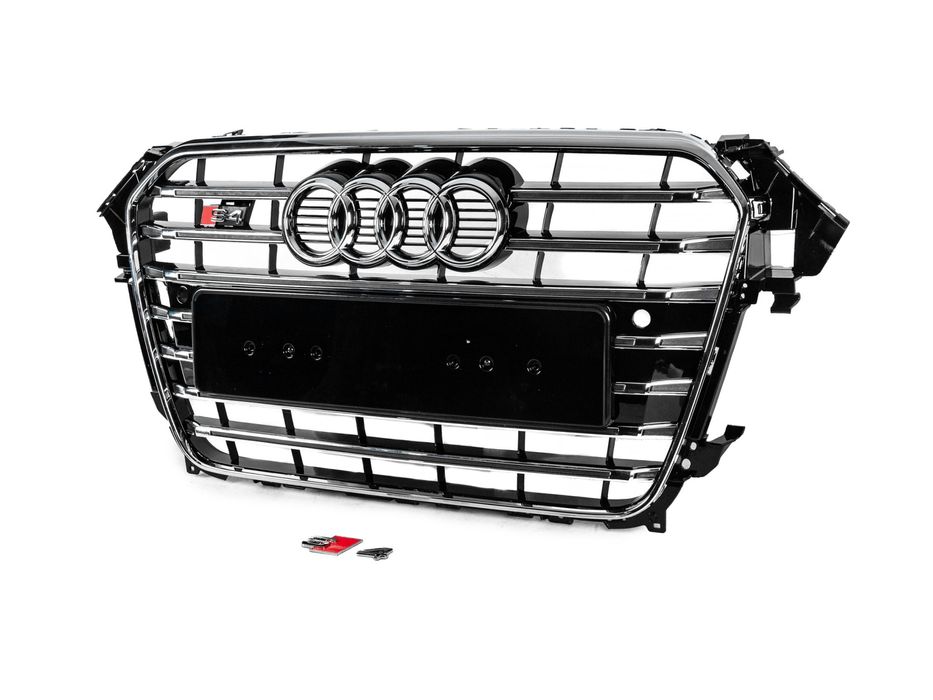 Audi A4 B8 Решітка S-style (2012-2015, чорна з хромом)