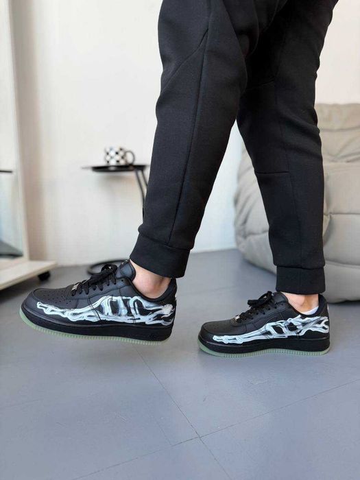 Nike Air Force 1 Low Skeleton QS Black, розміри 38–45