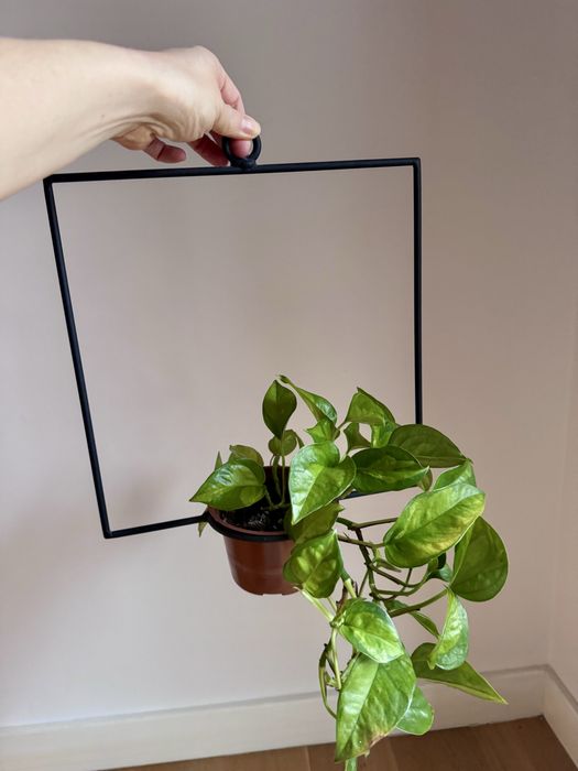 Kwietnik wiszący czarny metalowy nowoczesny