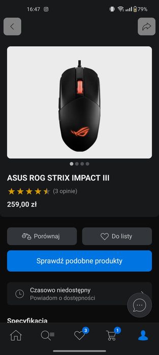 myszka Asus Rog strix impact III
