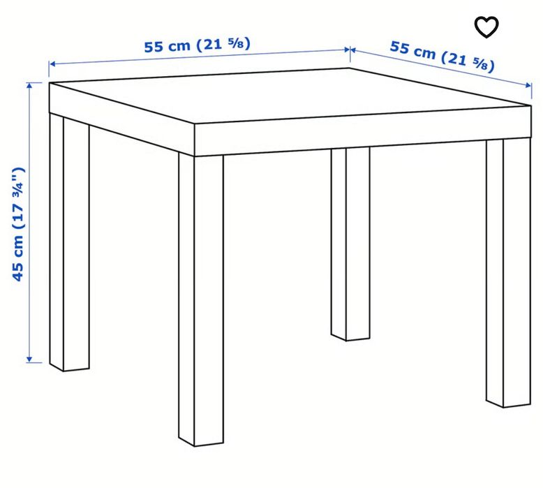 Mesa de apoio, pret-cast 55x55cm - IKEA 
Mesa de apoio, pret-cast, 55x