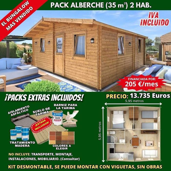 BUNGALOW DE MADEIRA 35 m² – MODELO ALBERCHE