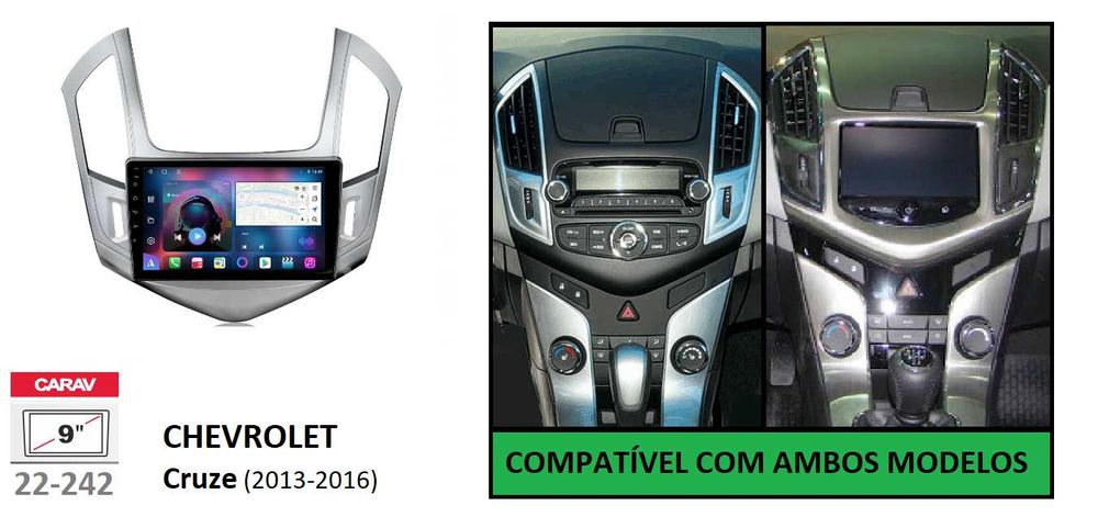 Rádio 2DIN Chevrolet CRUZE (2009 até 2015) • Android GPS 4+32GB