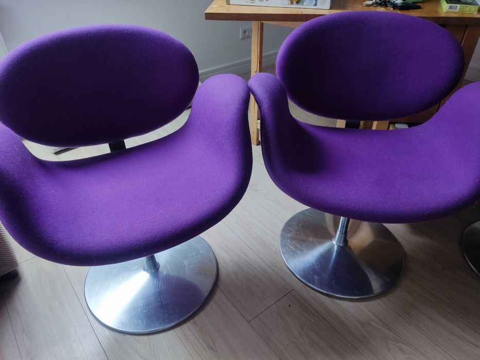 Fotel tulip Pierre Paulin dla Artifort 4szt fiolet