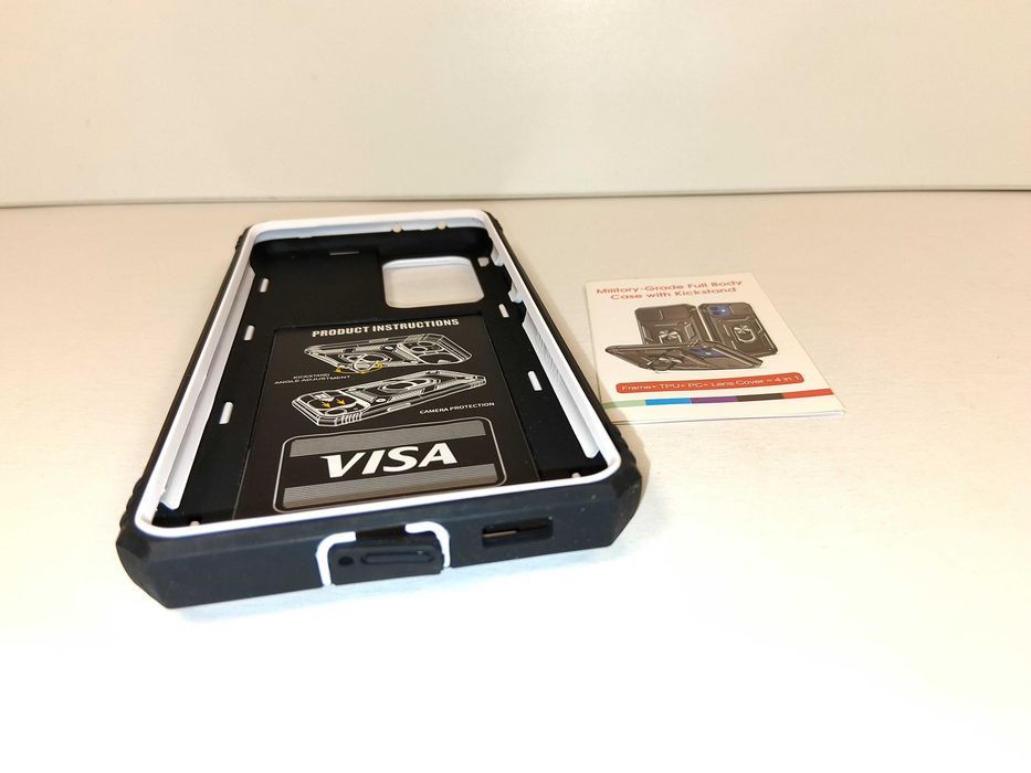 Z101 Etui Pancerne Do Samsung Galaxy S21 Ultra Kickstand Biało Czarne