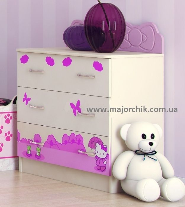 Ліжко дитяче з ящиками Хелло Китти Hello Kitty для дівчинки