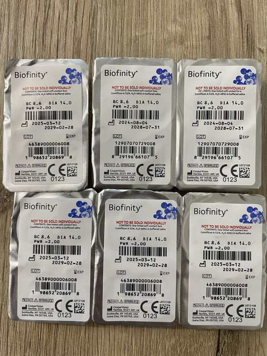 Контактні лінзи Biofinity від CooperVision -2  6шт.