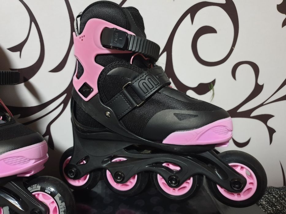 Дитячі ролики Micro Joy 29-32 Чорний-Рожевий