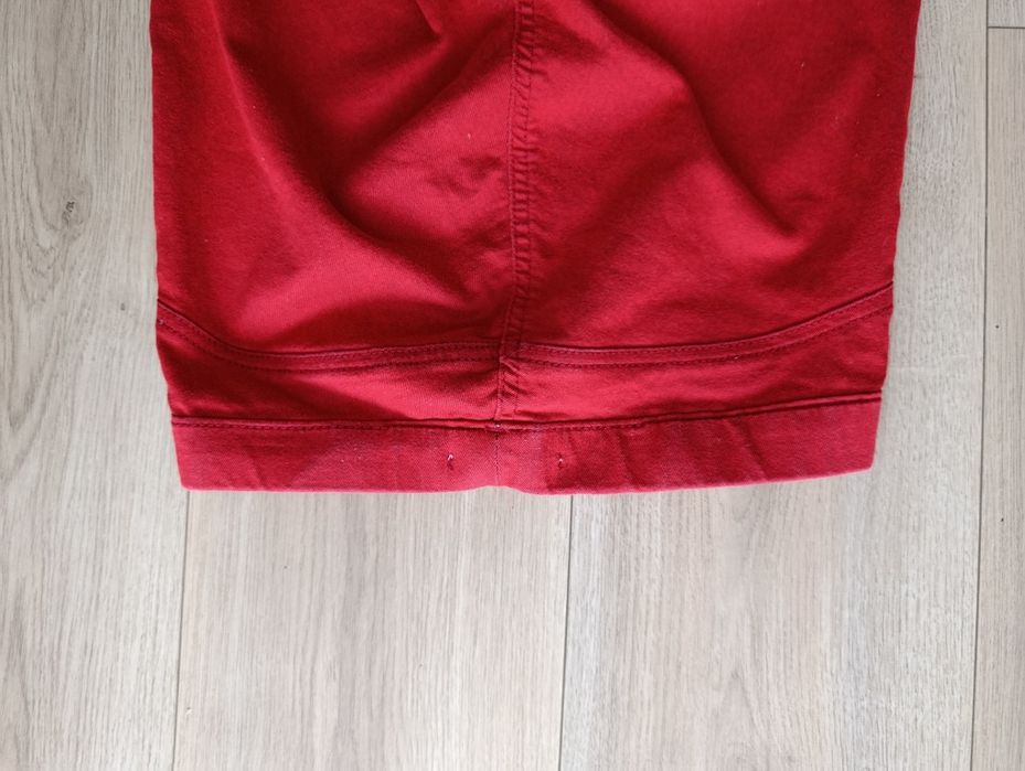 Drywash czerwone spodnie damskie 36 S rurki legginsy