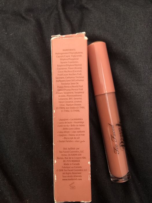 Too Faced creamy peach oil lip gloss błyszczyk
