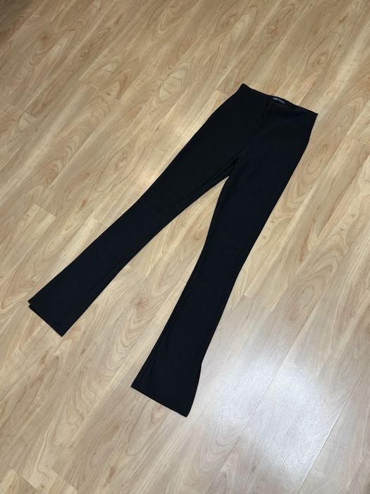 Штани приталені кльош з розрізами , висока талія , чорні Dilvin
