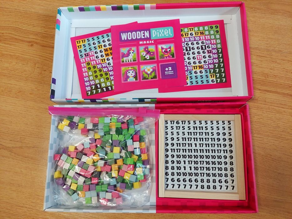 4+ Cubika Wooden Pixel Magic drewniana mozaika układanka