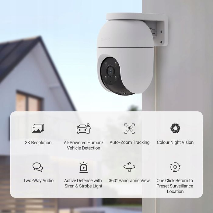 Kamera Obrotowa IP EZVIZ 3K 5MP Wi-Fi Kolor Noc Detekcja IP65 Audio