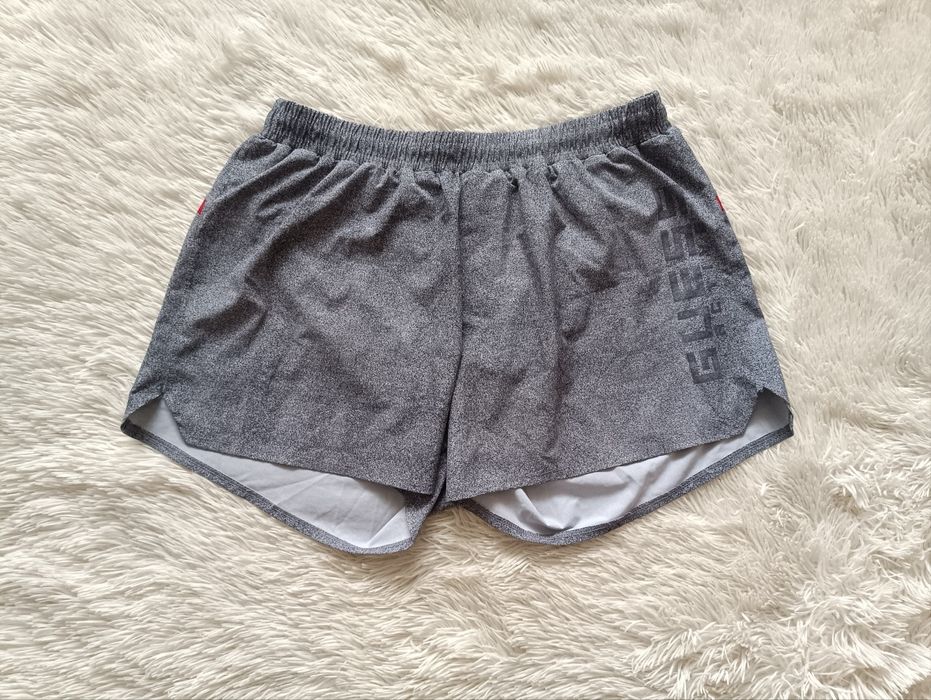 Męskie szare krótkie spodenki Guess, rozmiar XL, z gumką w pasie, jak nowe