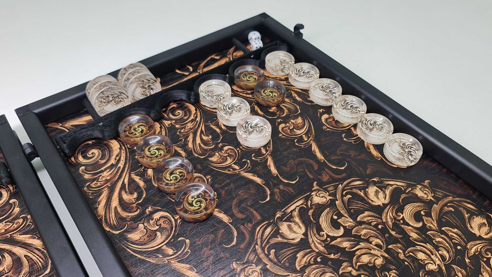 Нарды Классика шпон дуба фото-печать под заказ. Подарок другу. Нарди