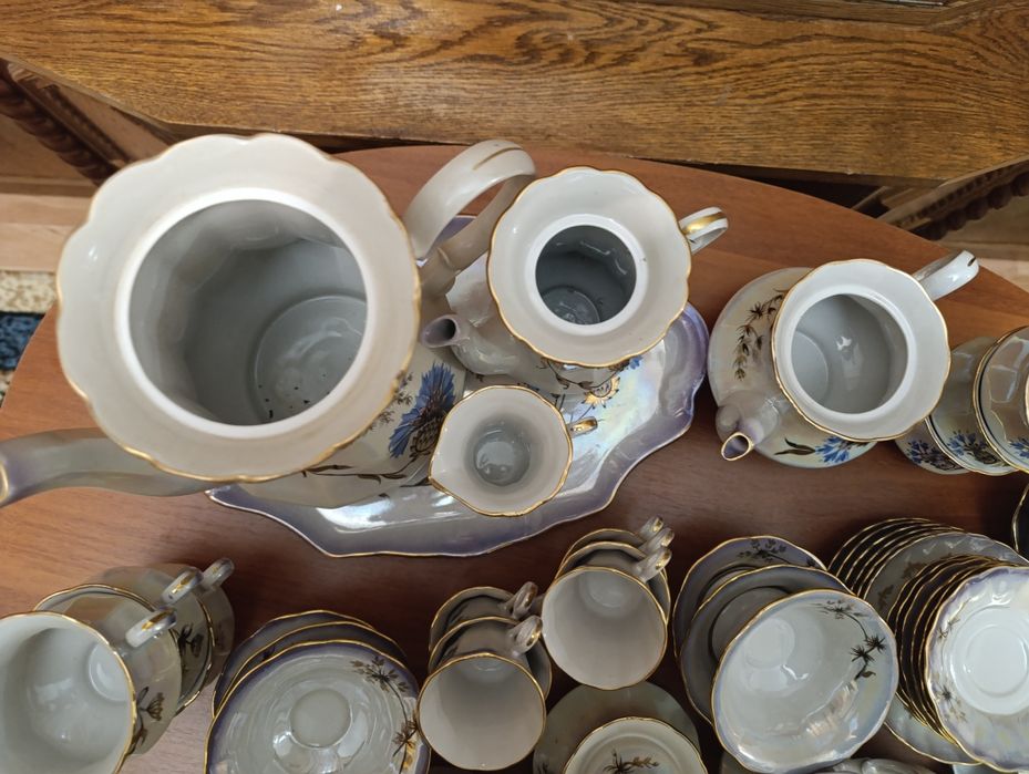 Кавово-чайний сервіз «Волошки» порцеляновий Коростень