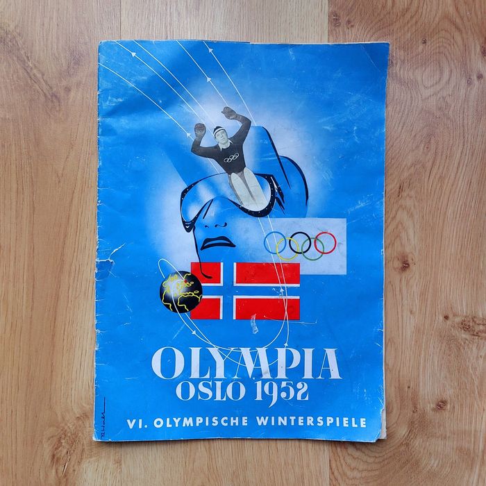 Gazeta, czasopismo zimowe igrzyska olimpijskie OSLO 1952, oryginalna